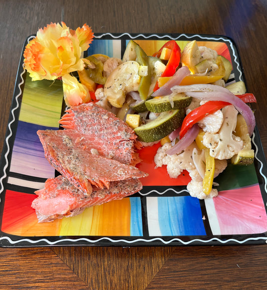 Wild Smoked Salmon with Roasted Vegetables