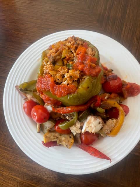 Stuffed Peppers with Ground Chicken and Vegetables - Purpose By Dana - 3oz. Protein - 